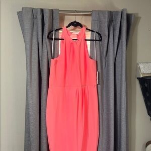 Elegant Pink Halter Dress
